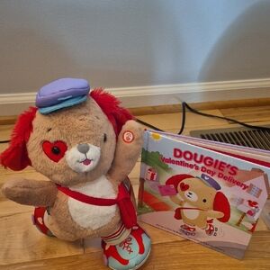 Hallmark Brown and Red Stuffed Dog with Book